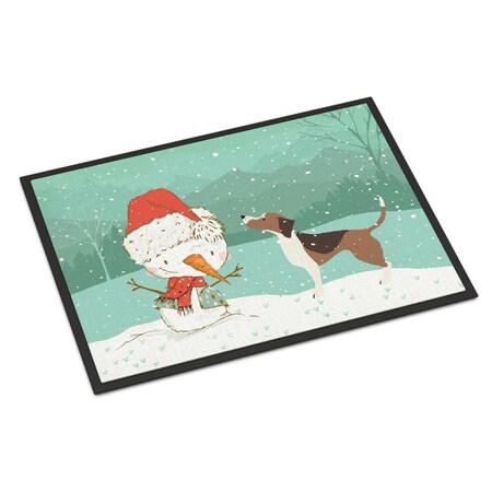 Carolines Treasures 24 x 36 in. Beagle Snowman Christmas Indoor or Outdoor Mat CK2052JMAT